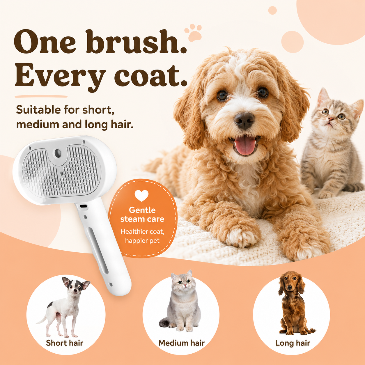 Steam Grooming Brush